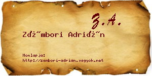 Zámbori Adrián névjegykártya